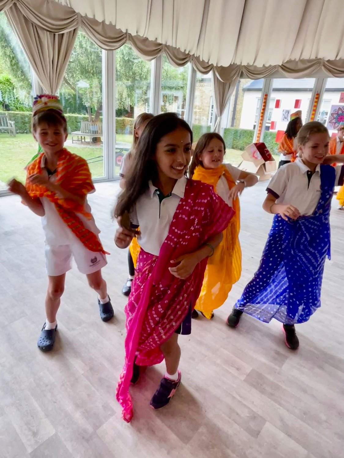 Hindu wedding: bride and groom dance