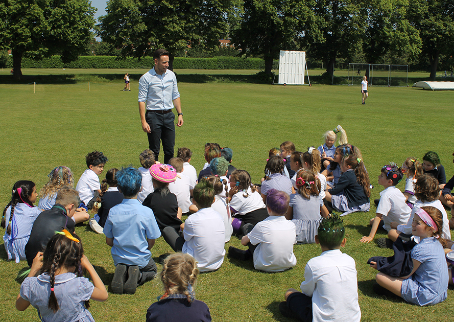 Mr Almond and Pupils