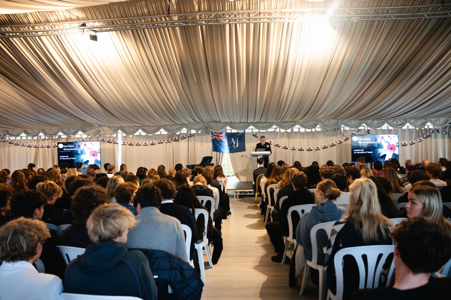 the assembled students