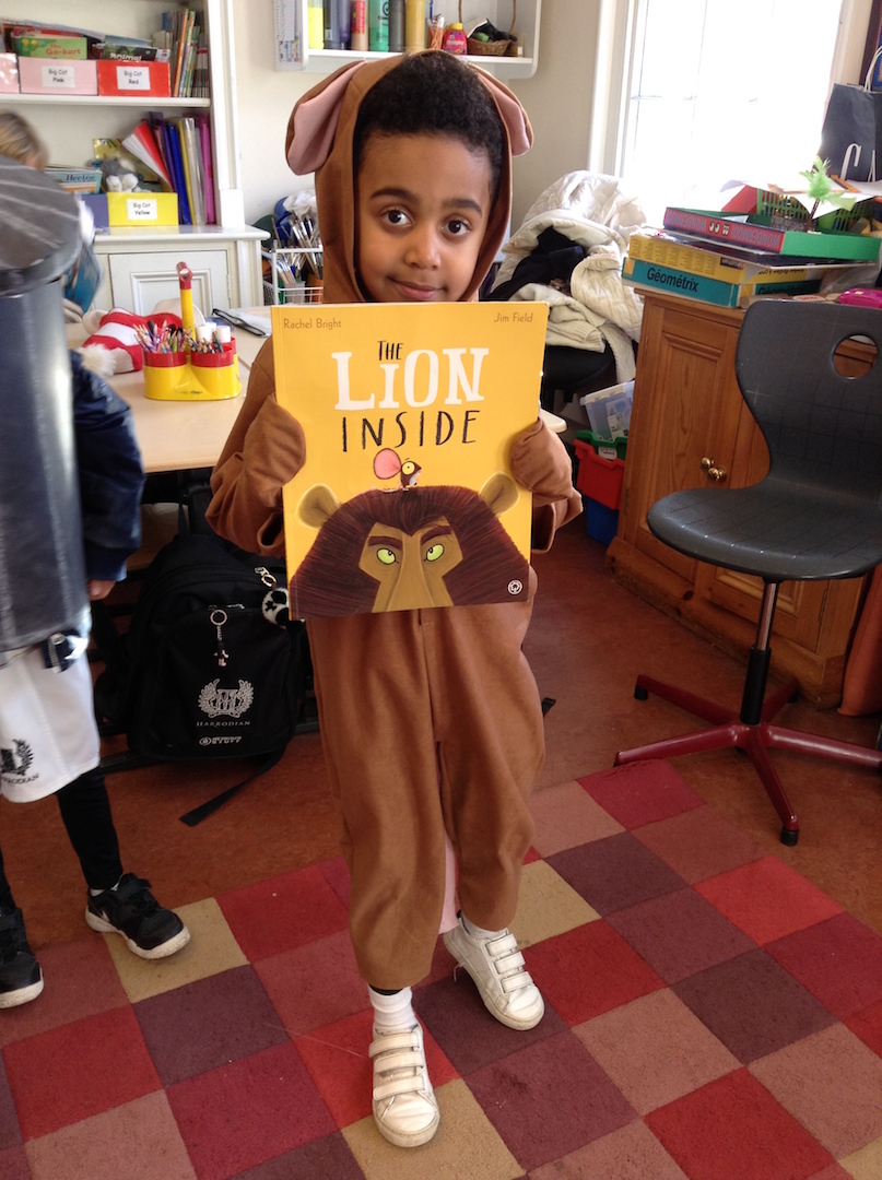 Pre-Prep in lion costume for literacy week