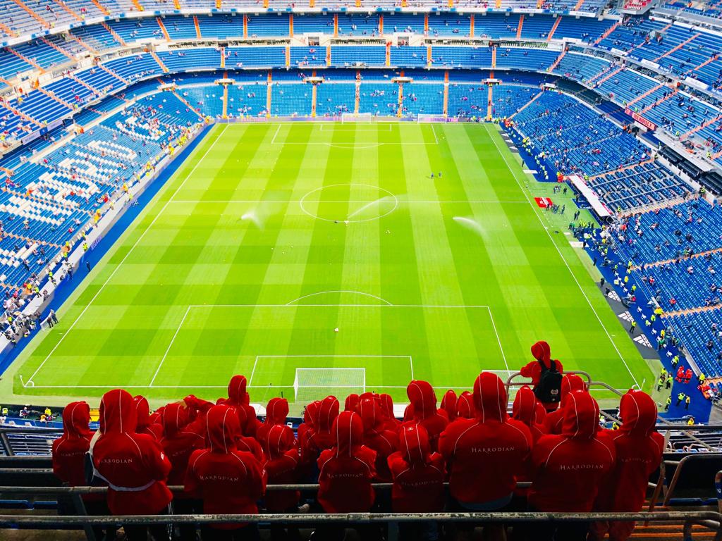 Red Hoodies at stadium