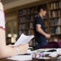 Sixth formers in library