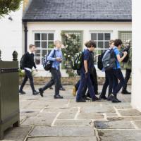 Prep children in senior courtyard