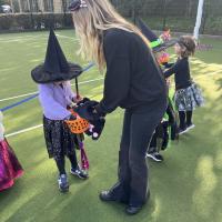 Halloween cats visit Pre-Prep