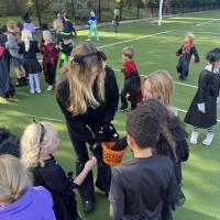 Halloween cats visit Pre-Prep