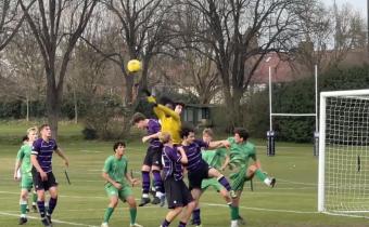 First half goalmouth action