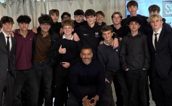 Steven Reid with Harrodian boys