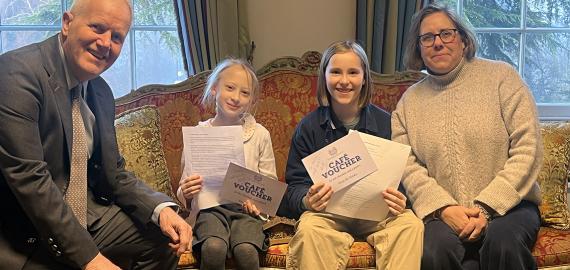 Mr Hooke with shortlisted Prep writers