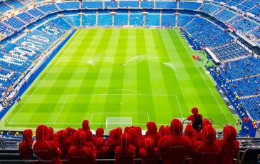 Red Hoodies at stadium
