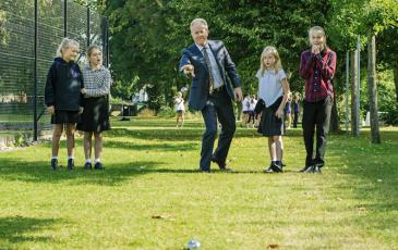 James playing boules