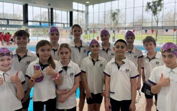 Lower Prep swimming team in PE Kit