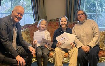 Mr Hooke with shortlisted Prep writers