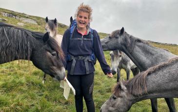 Ellie with wild Ponies