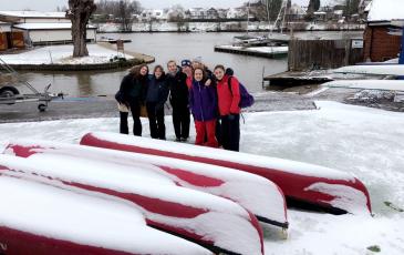 Canoeing training in the cold