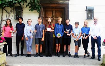 Upper Prep trophies group shot