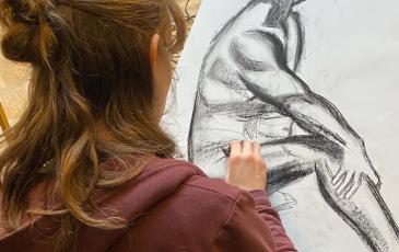 Life drawing close up